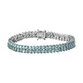 Betroka Blue Apatite 2 Row Bracelet in Platinum Over Sterling Silver (6.50 In) 13.25 ctw - Sticky add to cart bar