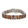 Multi-Tourmaline Bracelet in Platinum Over Sterling Silver (8.00 In) 30.00 ctw - Sticky add to cart bar