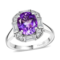 Moroccan Rose and White Topaz 3.60 ctw Ring in Platinum Over Sterling Silver (Size 10.0)