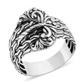 Bali Legacy Tulang Naga Buckle Ring in Sterling Silver (Size 10) 6.50 Grams - Sticky add to cart bar