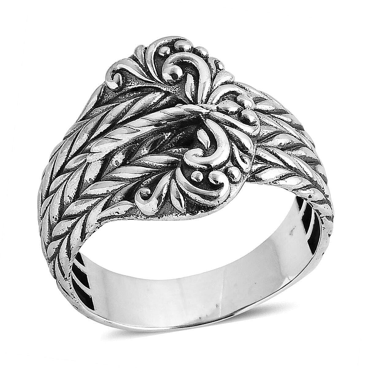 Bali Legacy Tulang Naga Buckle Ring in Sterling Silver (Size 10) 6.50 Grams
