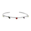 D'Joy Multi Mystic Topaz 3.20 ctw Cuff Bracelet in Platinum Over Sterling Silver (7.25 In) - Sticky add to cart bar