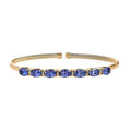 Luxoro Premium Tanzanite 4.50 ctw Bangle Bracelet in 10K Yellow Gold (7.25 In) - Sticky add to cart bar