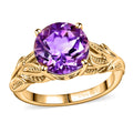 Moroccan Rose Solitaire Ring in 18K Vermeil YG Sterling Silver (Size 10.0) 3.70 ctw - Sticky add to cart bar
