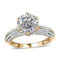 Moissanite 5.60 ctw Crown Ring in 10K White Gold (Size 10.0) - Sticky add to cart bar