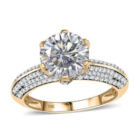 Moissanite 5.60 ctw Crown Ring in 10K White Gold (Size 10.0)