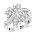 Clarte Snowflake Collection Moissanite Ring in Sterling Silver (Size 10.0) 1.40 ctw - Sticky add to cart bar