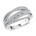 Clarte Dew Collection Moissanite Band Ring in Sterling Silver (Size 10.0) 0.55 ctw - Sticky add to cart bar