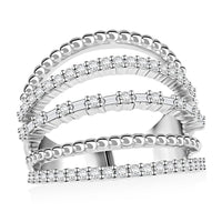 Clarte Ice Breaker Collection Moissanite Ring in Sterling Silver (Size 10.0) 0.65 ctw