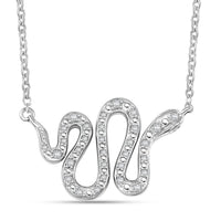 Clarte Serpent Collection Moissanite 0.20 ctw Necklace in Sterling Silver 18-20 Inches