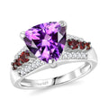 Moroccan Rose and Multi Gemstone 3.80 ctw Ring in Platinum Over Sterling Silver (Size 10.0) - Sticky add to cart bar