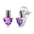 D'Joy Moroccan Rose and Mozambique Garnet 3.65 ctw Modern Elegance Earrings in Platinum Over Sterling Silver - Sticky add to cart bar