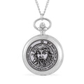 Strada Japanese Movement 3D Talisman For Invisibility Amulet Black Pullet Pattern Pocket Watch with Chain in Silvertone (36 Inches) - Sticky add to cart bar