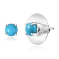 D'Joy Sleeping Beauty Turquoise 1.10 ctw Solitaire Stud Earrings in Rhodium Over Sterling Silver - Sticky add to cart bar