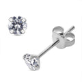 Moissanite 0.50 ctw Solitaire Stud Earrings in Rhodium Over Sterling Silver - Sticky add to cart bar