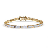 Luxuriant Lab Grown Diamond (G-H, SI) Bracelet in 18K Vermeil YG Over Sterling Silver (7.25 In) 4.00 ctw