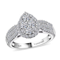 Luxuriant Lab Grown Diamond G-H SI 1.00 ctw Fancy Ring in Rhodium Over Sterling Silver (Size 10.0)