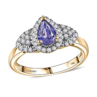 Luxoro AAA Madagascar Purple Sapphire and G-H I2 Diamond 1.10 ctw Ring in 10K Yellow Gold (Size 10.0)