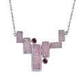 Sajen Silver Black Diamond Flat Drusy Quartz and Rainbow Iriss Doublet Quartz 13.40 ctw Necklace in Rhodium Over Sterling Silver 18 Inches - Sticky add to cart bar