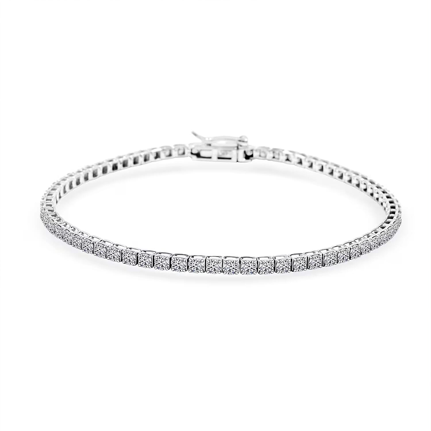 Luxuriant Lab Grown Diamond 3.00 ctw Bracelet in 14K White Gold (7.00 In) 5.24 Grams