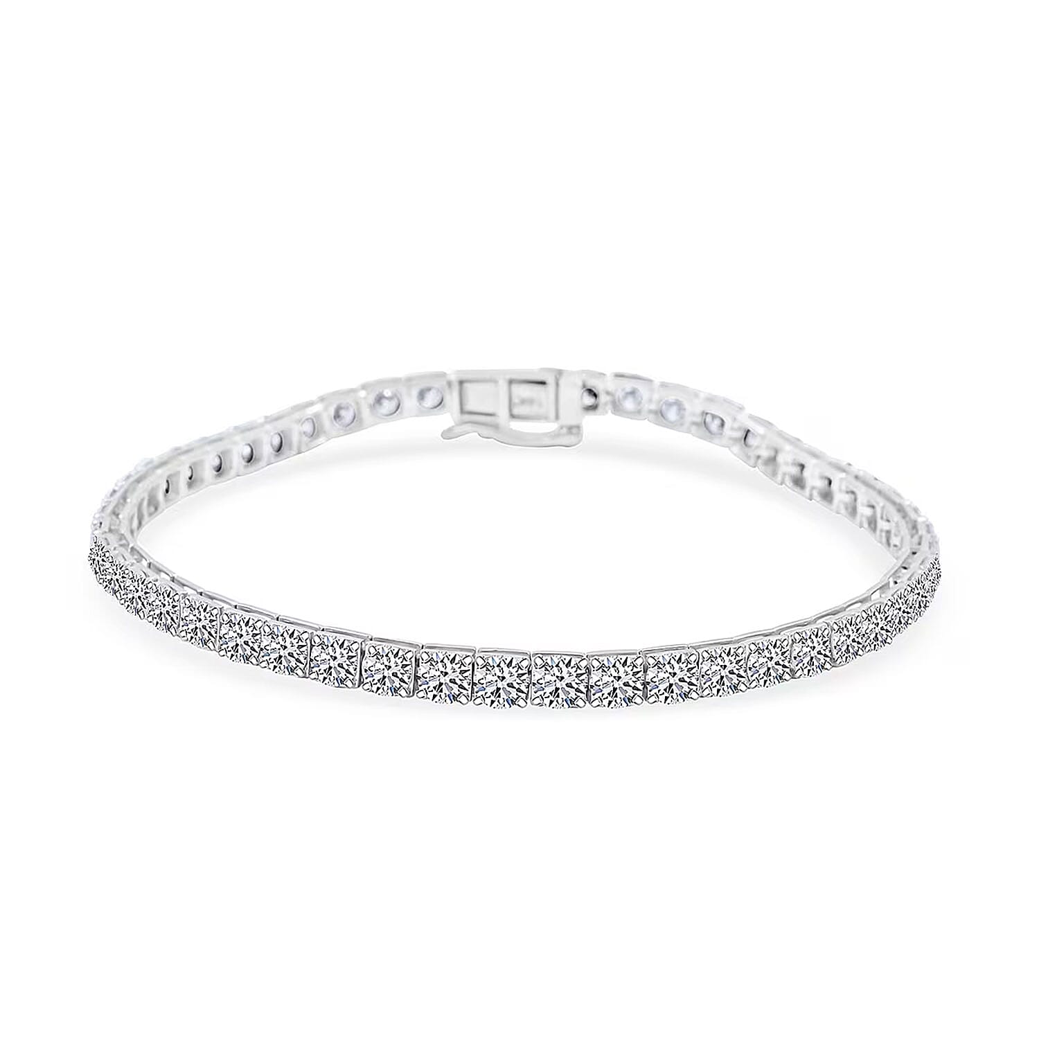 Luxuriant Lab Grown Diamond 7.00 ctw Bracelet in 14K White Gold (7.00 In) 6 Grams