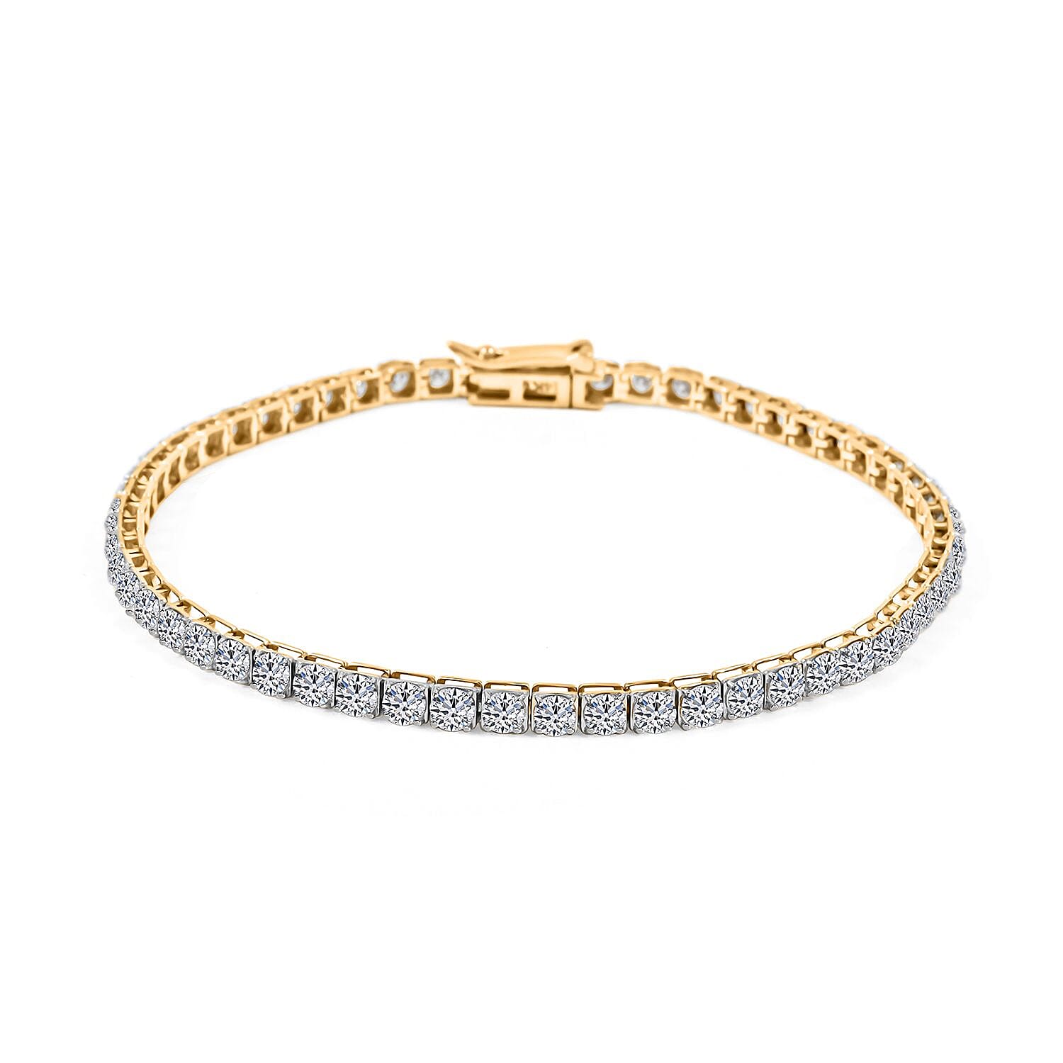 Luxuriant Lab Grown Diamond 5.00 ctw Bracelet in 14K Yellow Gold (7.00 In) 5.30 Grams