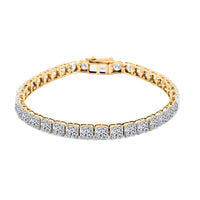 Luxuriant Lab Grown Diamond 10.00 ctw Bracelet in 14K Yellow Gold (7.00 In) 9.56 Grams