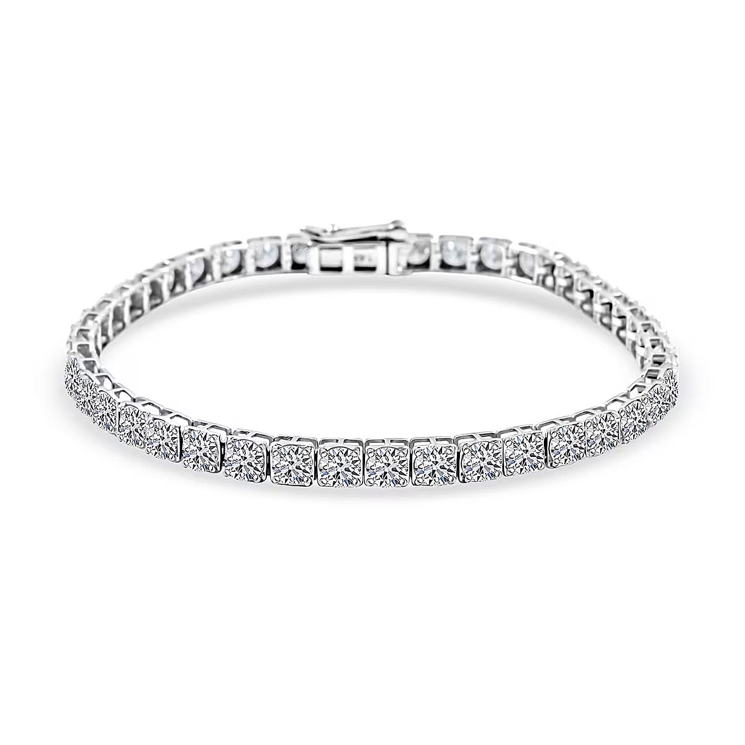 Luxuriant Lab Grown Diamond 8.00 ctw Bracelet in 14K White Gold (6.75 In) 7.10 Grams