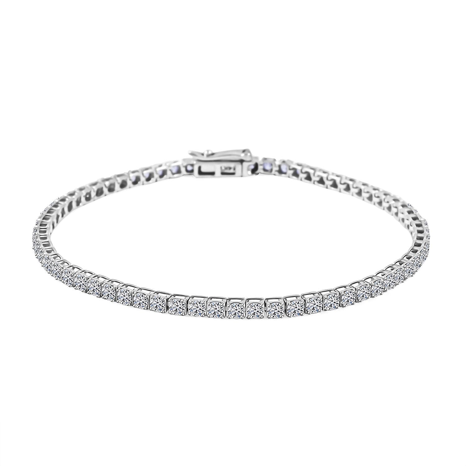 Luxuriant Lab Grown Diamond 4.00 ctw Bracelet in 14K White Gold (7.25 In) 5.65 Grams