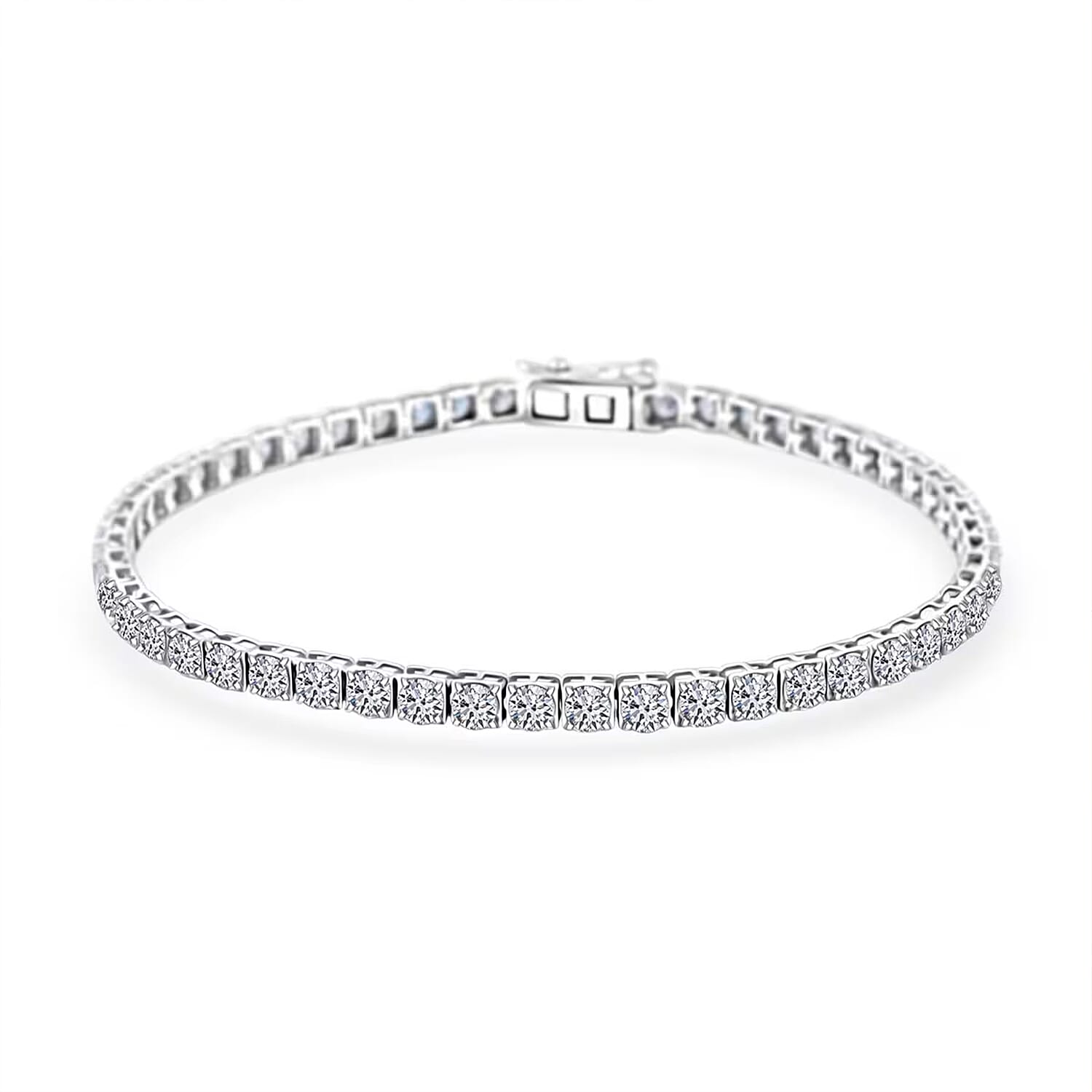 Luxuriant Lab Grown Diamond 6.00 ctw Bracelet in 14K White Gold (7.25 In) 5.84 Grams