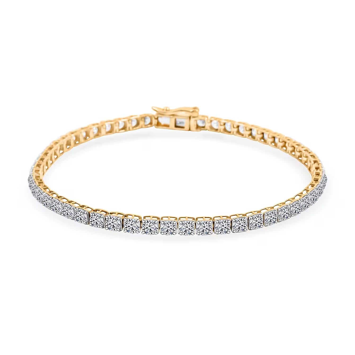 Luxuriant Lab Grown Diamond 6.00 ctw Bracelet in 14K Yellow Gold (7.25 In) 5.52 Grams