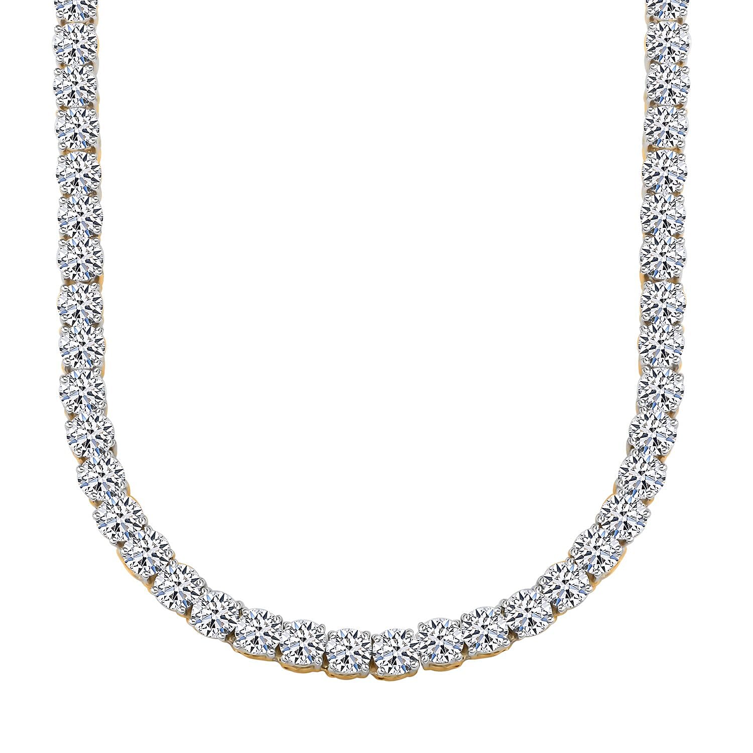 Luxuriant Lab Grown Diamond G VS 15.00 Necklace in 14K Yellow Gold 18 Inches 19.46 Grams