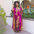 Winlar Burgundy Baroque Long Satin Kaftan - One Size Fits Most - Sticky add to cart bar