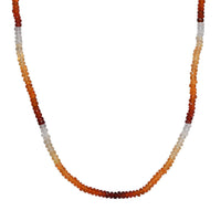 Fire Opal Beaded Necklace (18 Inches) in 18K Vermeil YG Over Sterling Silver 34.00 ctw