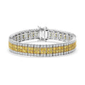 Madagascar Yellow Sapphire and Moissanite 17.70 ctw Bracelet in 18K Vermeil YG and Rhodium Over Sterling Silver (7.25 In) - Sticky add to cart bar