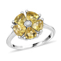 Premium Brazilian Heliodora and Moissanite 2.00 ctw Ring in Rhodium Over Sterling Silver (Size 10.0) - Sticky add to cart bar