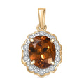 Certified & Appraised Luxoro AAA Golden Turkizite and I2 Diamond 3.37 ctw Pendant without Chain in 10K Yellow Gold - Sticky add to cart bar