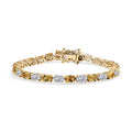 Premium Brazilian Heliodor and White Topaz 13.80 ctw Tennis Bracelet in 18K Vermeil Yellow Gold Over Sterling Silver (6.50 In) - Sticky add to cart bar