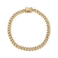 6.2mm Miami Cuban Chain Bracelet in 10K Yellow Gold (8.00 In) 6.10 Grams