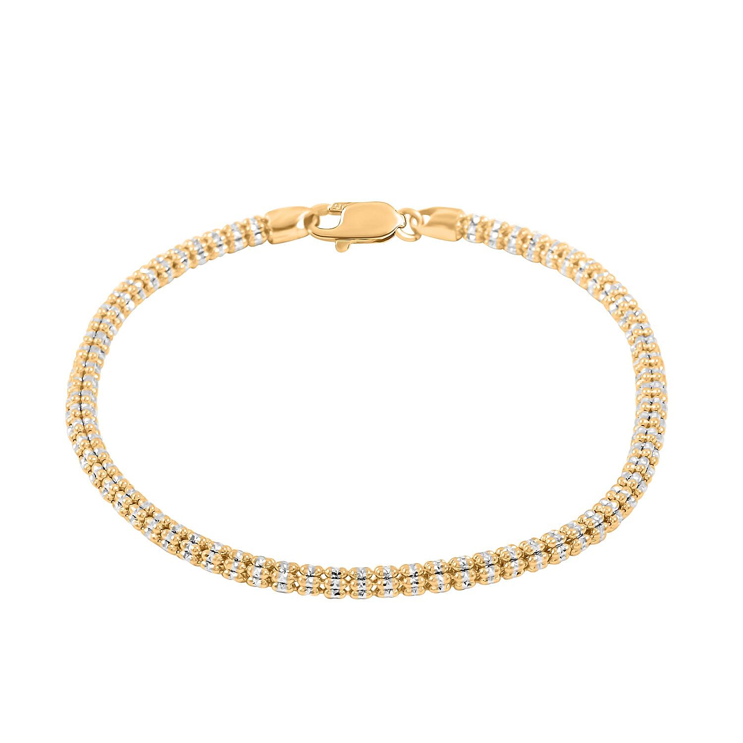 3.5mm Ice Chain Bracelet in 10K Yellow and White Gold (9.00 In) 8.80 Grams