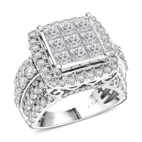 10K White Gold (G-H, SI-I1) Ring (Size 10.0) (9.68 g) (Delivery in 7-10 days) 4.00 ctw