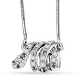 GP Trionfo Collection Blue and White Diamond 0.21 ctw Serpent Necklace 18 Inches in Rhodium Over Sterling Silver - Sticky add to cart bar