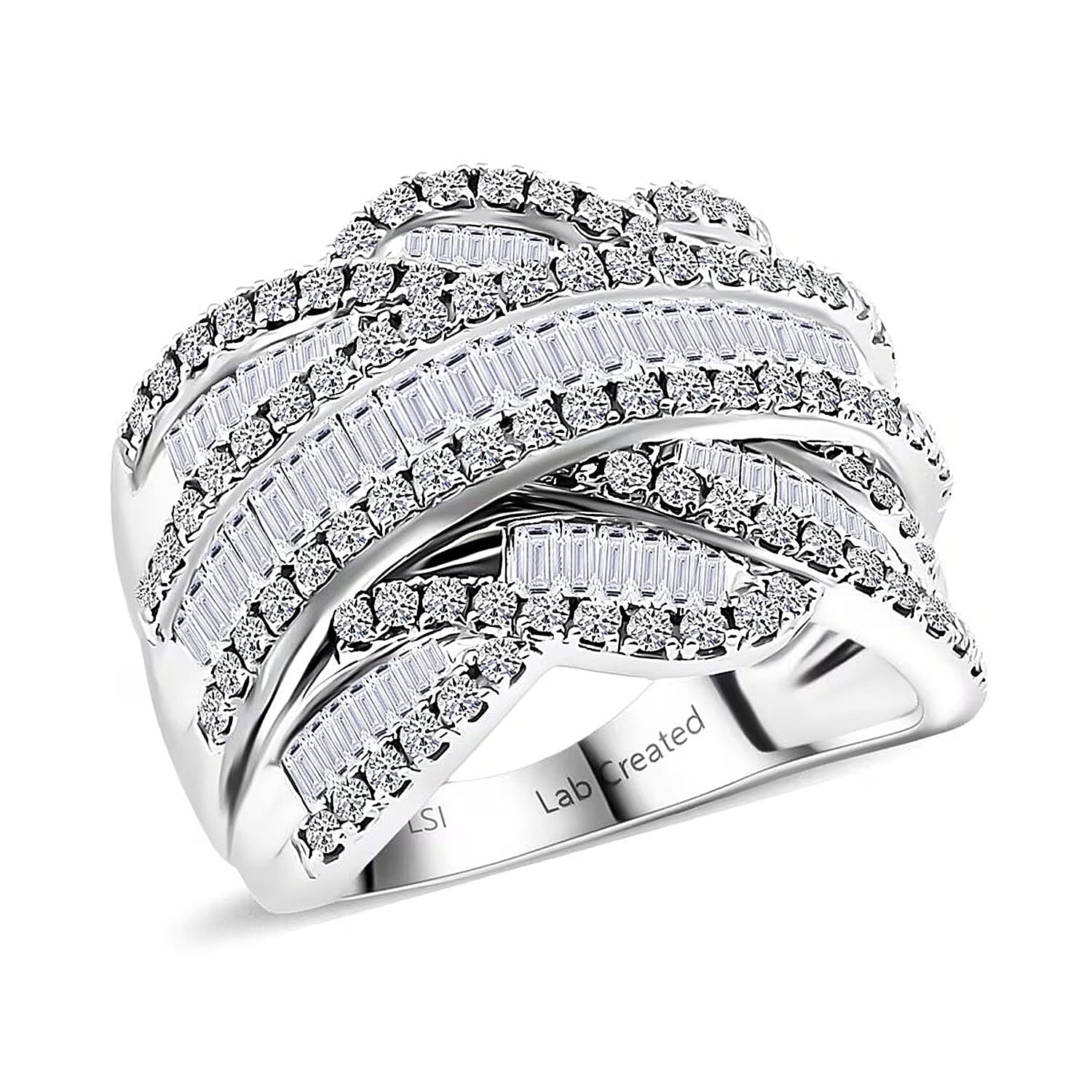 The Mystic 10K White Gold Luxuriant Lab Grown Diamond (G, VS) Ring (Size 5.0) 3.00 ctw