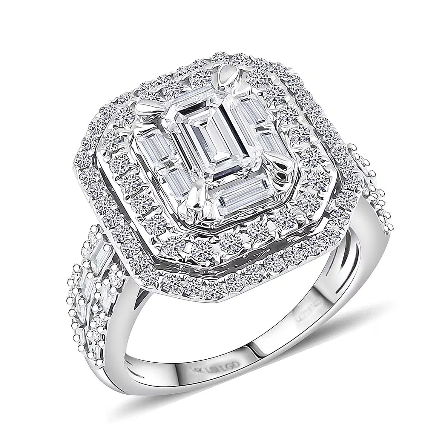 14K White Gold Luxuriant Lab Grown Diamond (VS, F) Ring (Size 10.0) (6.80 g) 2.00 ctw