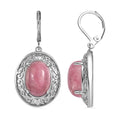 Rhodonite 18.00 ctw Lever Back Earrings in Stainless Steel - Sticky add to cart bar