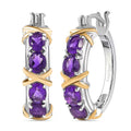EverTrue African Amethyst 2.65 ctw XOXO Hoop Earrings in 18K YG Plated and Platinum Bond - Sticky add to cart bar