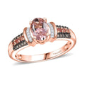 D'Joy Blush Tourmaline, Padparadscha Sapphire, Natural Champagne and White Diamond (0.16 cts) Ring in 18K Vermeil RG Over Sterling Silver (Size 10.0) 1.00 ctw - Sticky add to cart bar