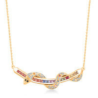 Madagascar Yellow Sapphire and Multi Gemstone 2.50 ctw Snake Necklace in 18K Vermeil Yellow Gold Over Sterling Silver 20 Inches