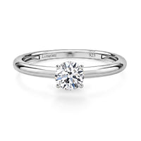 Luxuriant Lab Grown Diamond E-F VS 0.50 ctw Solitaire Ring in Platinum Over Sterling Silver (Size 10.0)
