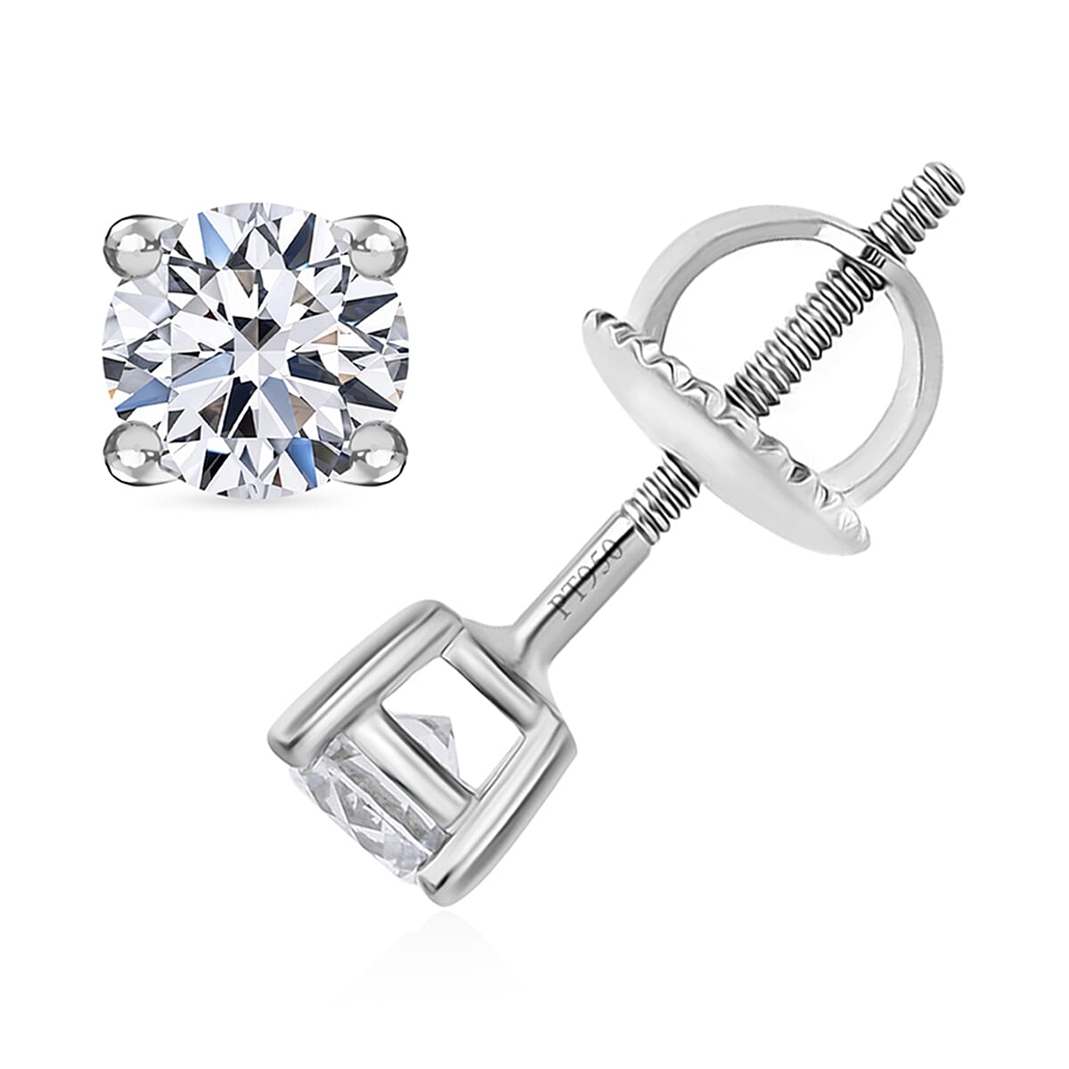 Luxuriant Lab Grown Diamond E-F VS 0.50 ctw Stud Earrings in 950 Platinum